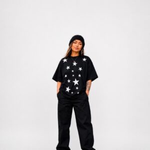 Black Star Pattern Tee